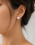Large Pearl Diamond Studs