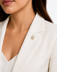 Large Pearl Diamond Pin