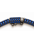 Blue Sapphire Tube Tennis Bracelet (Blackened Gold)
