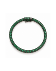 Natural Tsavorite Tube Tennis Bracelet (Blackened Gold)