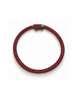 Natural Ruby Tube Tennis Bracelet (Blackened Gold)