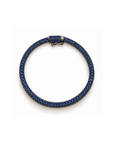 Blue Sapphire Tube Tennis Bracelet (Blackened Gold)