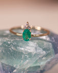 Gemstone Diamond Trio Ring
