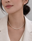 Lab Diamond Graduated Bezel Tennis Necklace