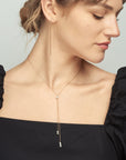 Pearl Dangle Double Lariat Necklace