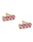 Pink Sapphire Bar Stud Earrings