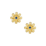 Gold Daisy Gem Stud Earrings