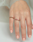 Baguette Gemstone Duo Band Ring
