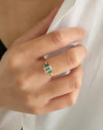 Aquamarine Emerald Ring