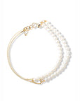 Double Box Chain Pearl Bracelet