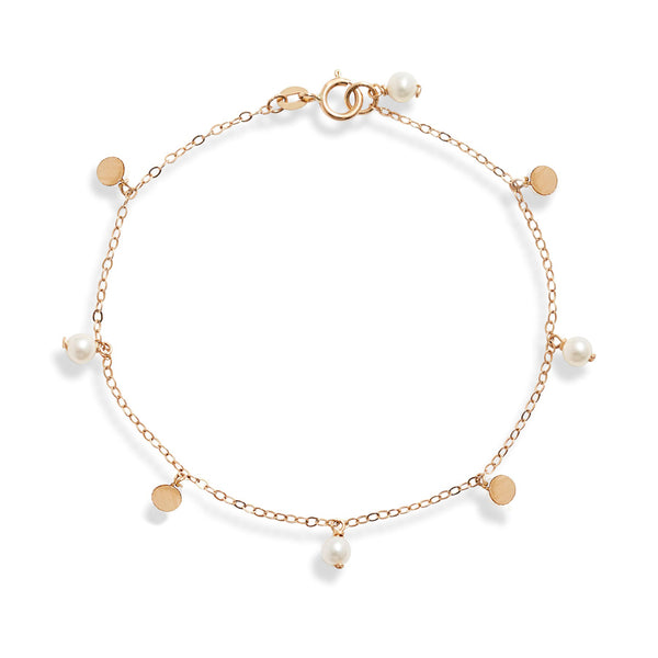 Pearl Gold Confetti Dangle Bracelet