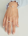 Pearl Flower Station Bracelet