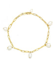 Petite Link Chain Oval Pearl Bracelet
