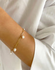 Petite Link Chain Oval Pearl Bracelet