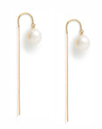 White Pearl Threader Earrings