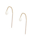 Petite Oval Pearl Threader Earrings