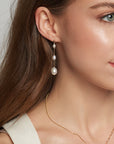 Gradual Oval Pearl Earrings