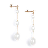 Gradual Oval Pearl Earrings