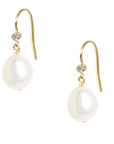Gem Hook Large Oval Pearl Earrings