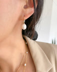 Gem Hook Large Oval Pearl Earrings