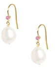 Gem Hook Large Oval Pearl Earrings