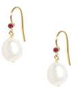 Gem Hook Large Oval Pearl Earrings
