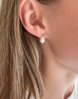 Petite Oval Pearl Studs