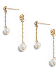 Contrast Pearl Jacket Earrings