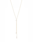 Pearl Dangle Double Lariat Necklace