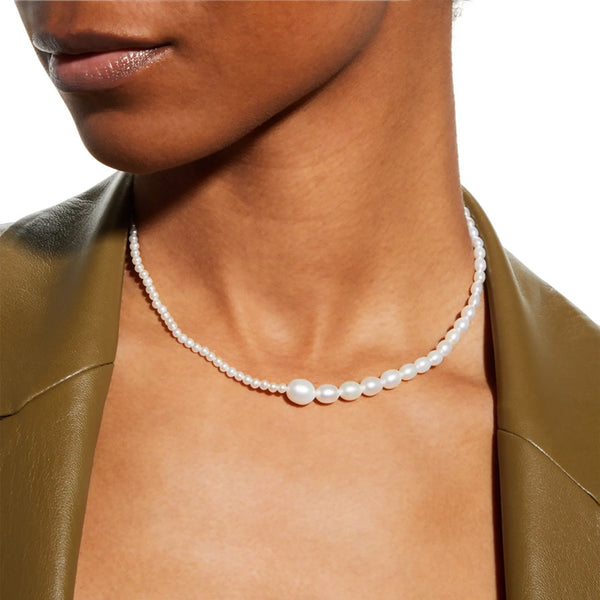 Gradual Oval Pearl Necklace – POPPY FINCH
