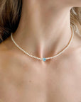 Gem Heart Pearl Necklace
