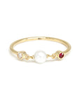 Ruby Pearl Diamond Ring
