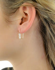 Triple Baby Pearl Linear Earrings