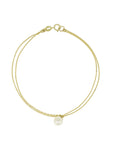 Double Chain Pearl Drop Bracelet