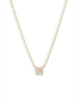 Double White Sapphire Baguette Necklace