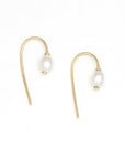 Petite Oval Pearl Hook Earrings