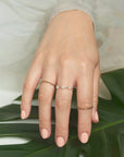 Contrast Petite Pearl Gold Band Ring