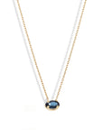Oval Blue Sapphire Necklace