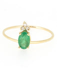 Gemstone Diamond Trio Ring