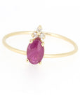 Gemstone Diamond Trio Ring