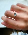 Triple Baguette Blue Topaz Gradient Ring