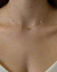 White Topaz Pearl Necklace
