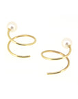 Pearl Spiral Earrings