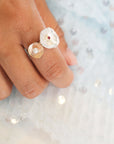 Petal Pearl Ruby Ring