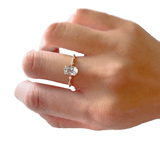 Oval Aquamarine Diamond Ring