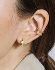 Faceted Gold Hoop Earrings