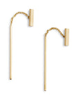 Tiny Gold Bar Threader Earrings