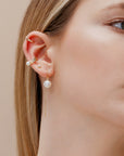 White Pearl Threader Earrings