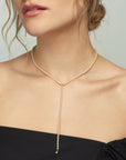 Keshi Pearl Lariat Necklace