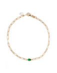 Emerald Drop Link Bracelet
